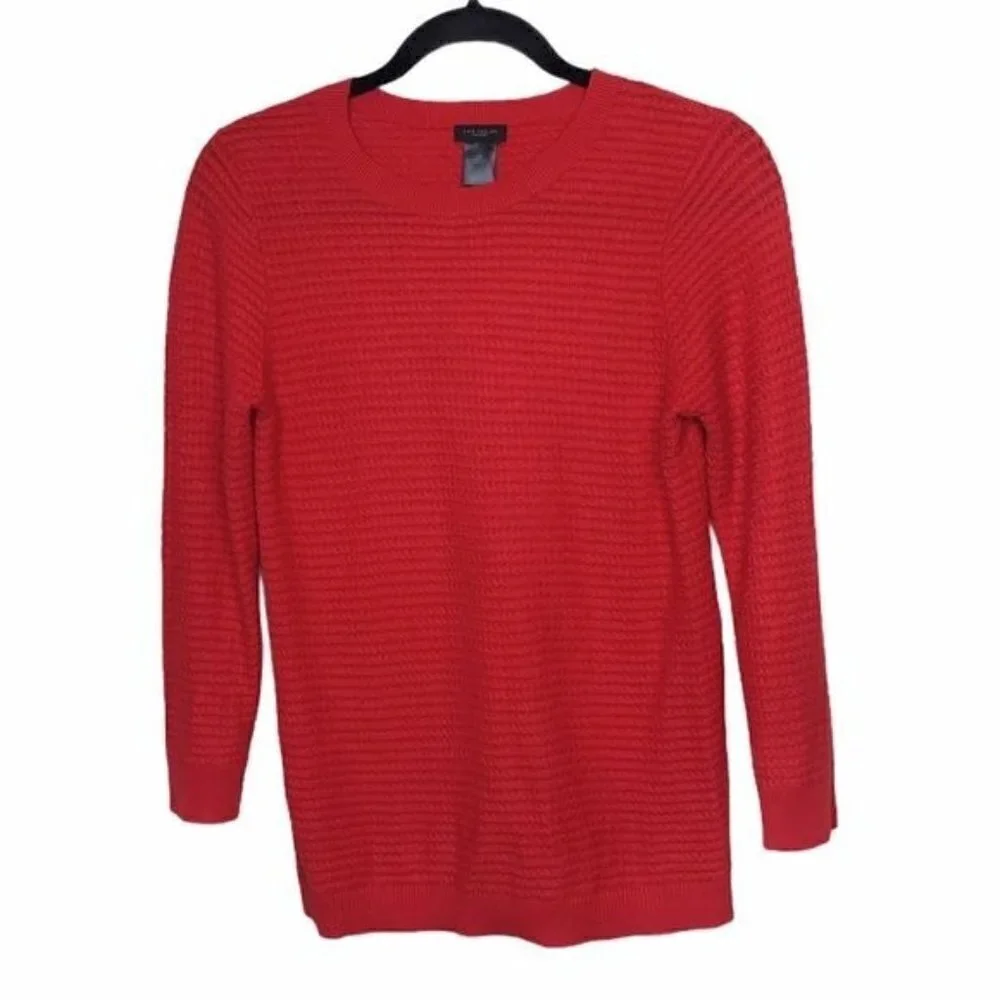 Ann Taylor Factory Lightweight Red Knit Sweater XS